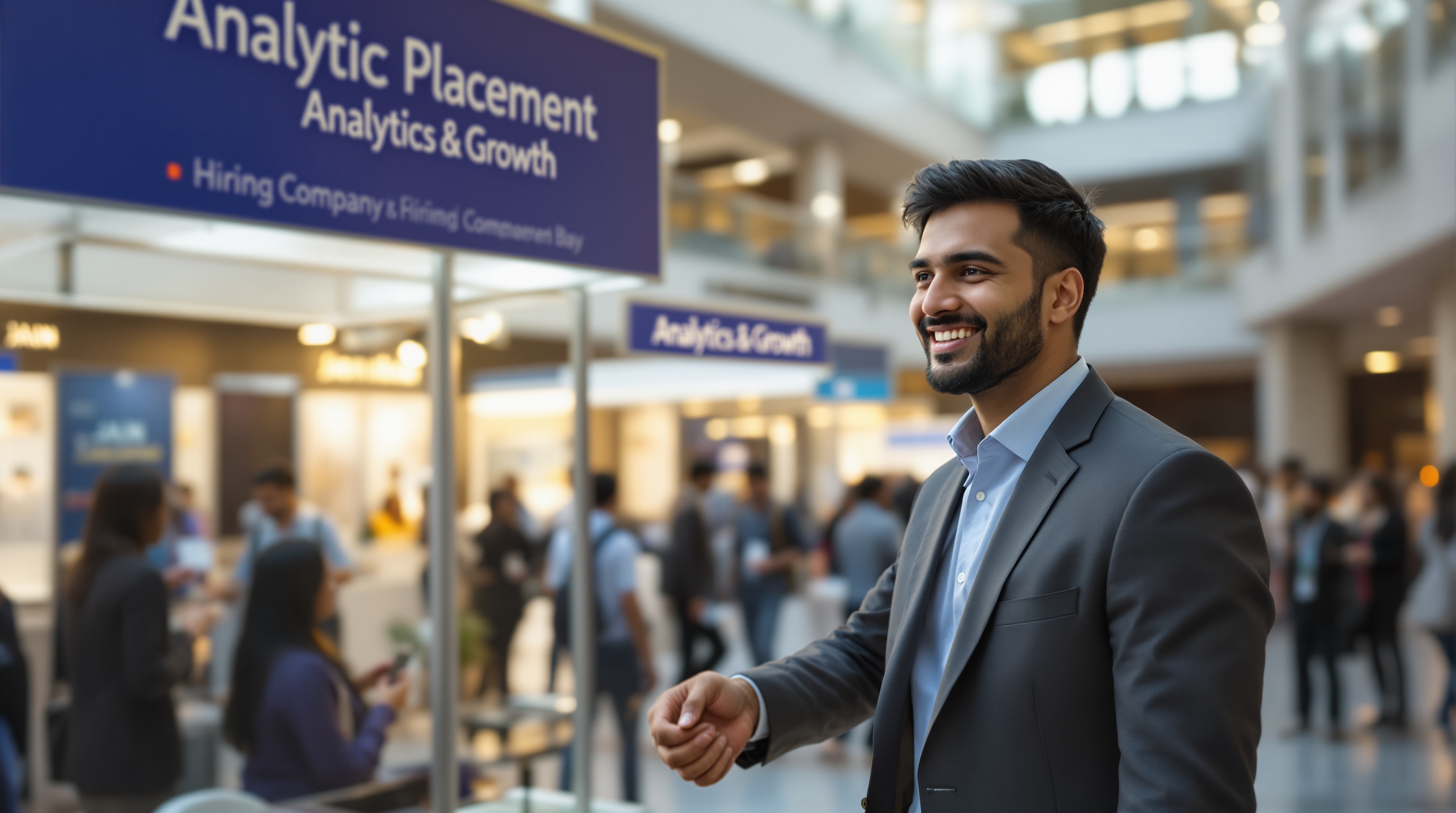 JAIN MBA graduate at a campus placement event